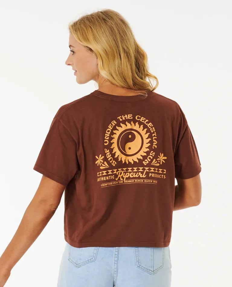 RIP CURL TEE CELESTIAL SUN HERITAGE CROP