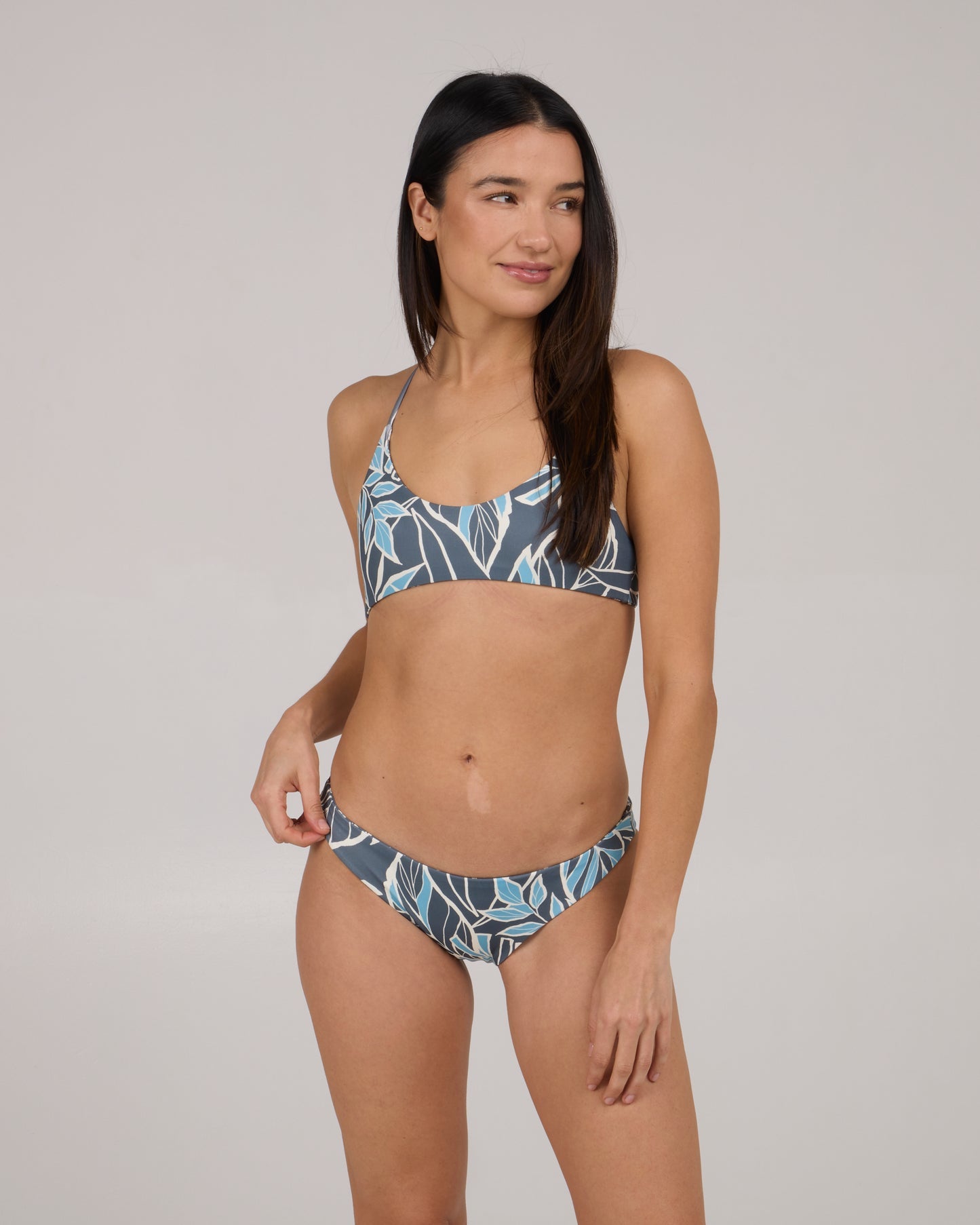 SALTY CREW BIKINI BOTTOM RATTAN PALMS REV MIDI
