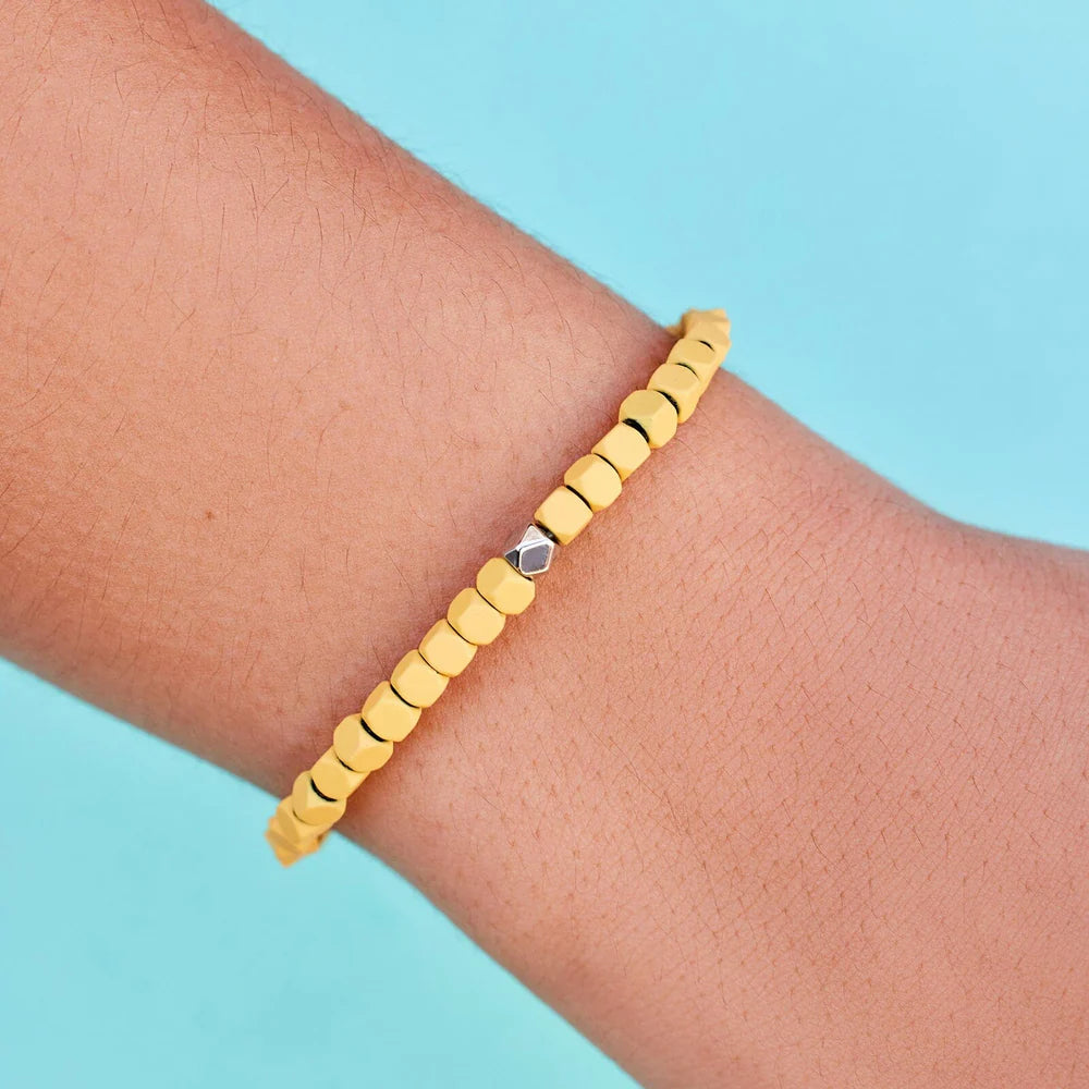 PURA VIDA BRACELET COATED HEMATITE STRETCH