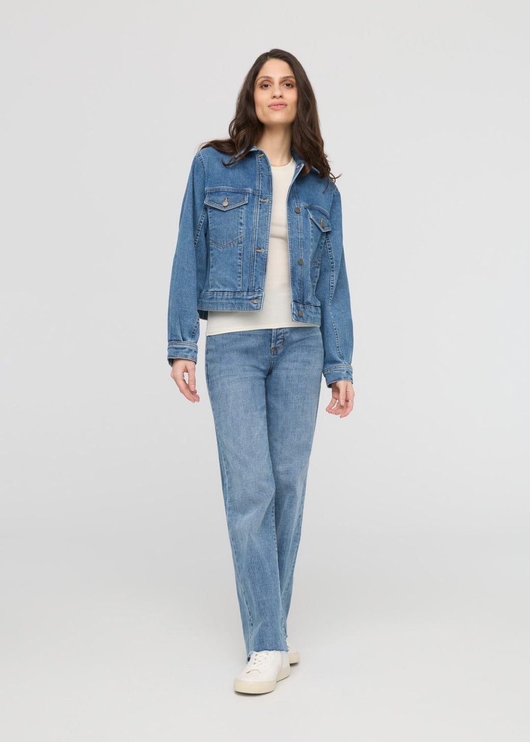 DU/ER JACKET MIDWEIGHT DENIM PLEATED