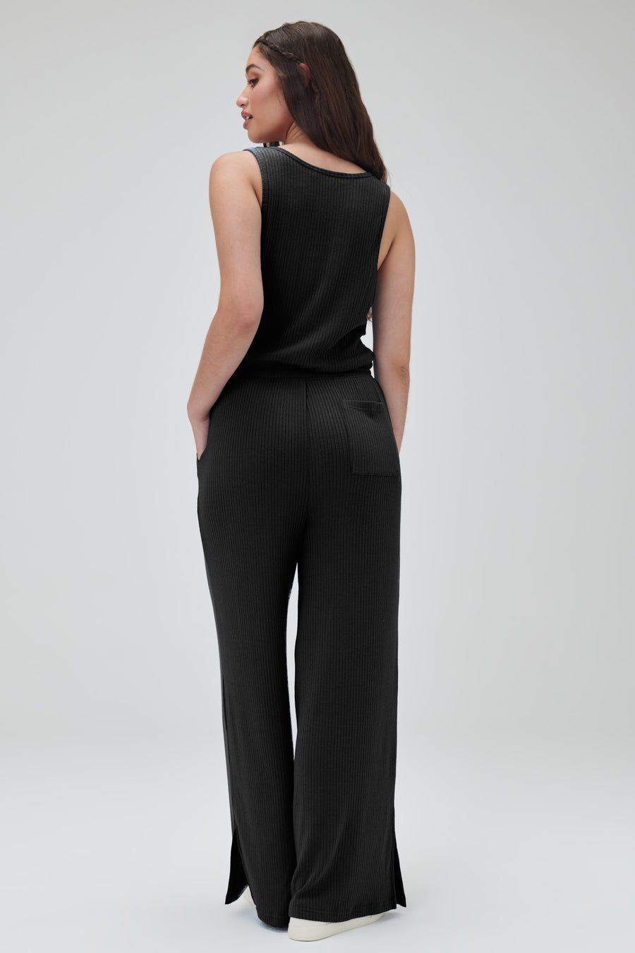 SPIRITUAL GANGSTER JUMPSUIT BALLET RIB WIDE LEG PERFECT