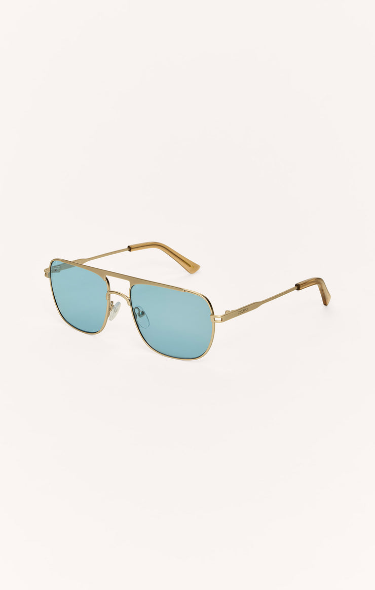 Z SUPPLY SUNGLASS SKYLINE GOLD | LIGHT BLUE