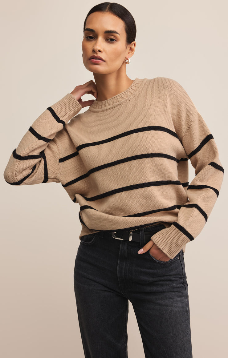 Z SUPPLY SWEATER BOYFRIEND STRIPED
