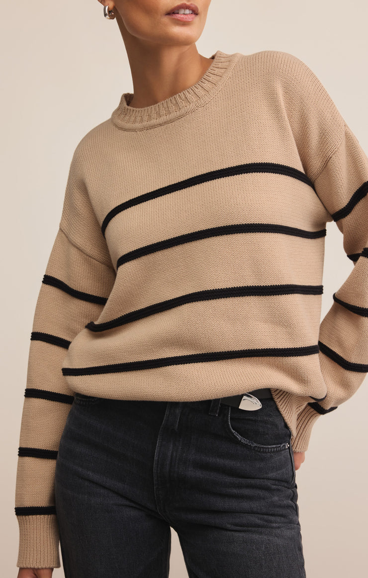 Z SUPPLY SWEATER BOYFRIEND STRIPED