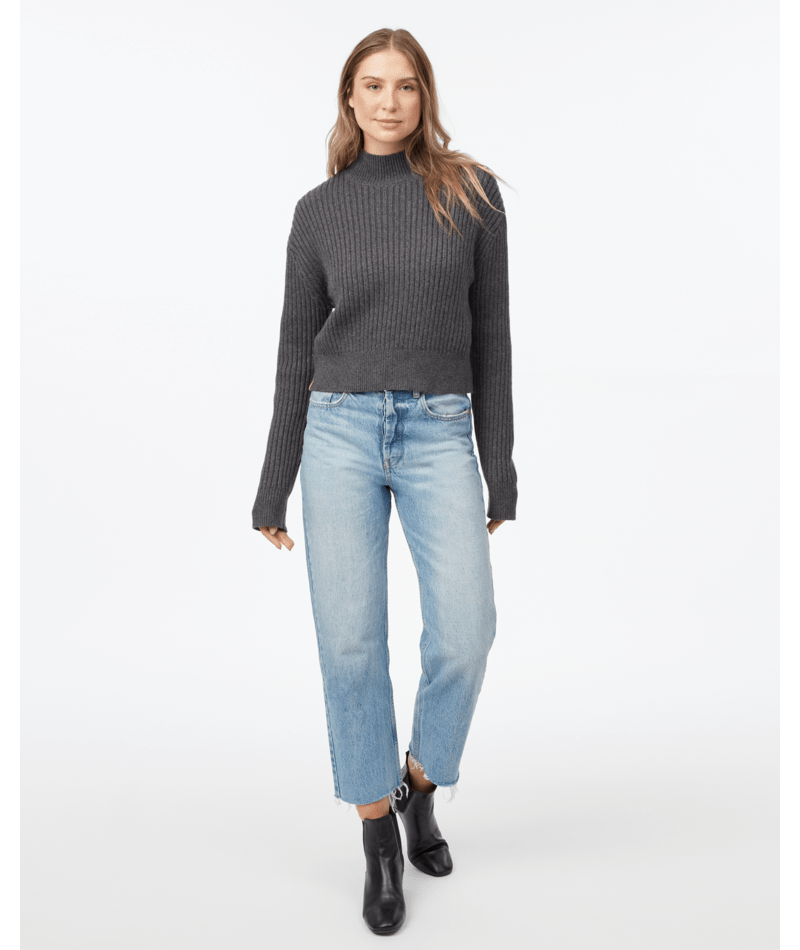 TENTREE TOP HIGHLINE RIB CROPPED MOCK NECK
