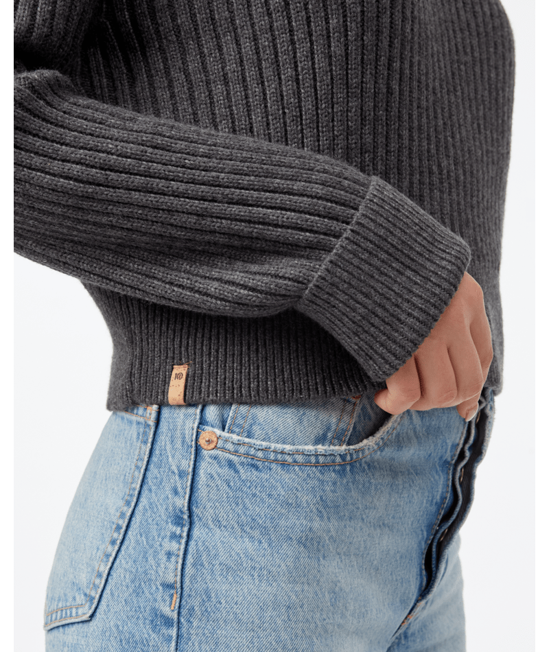 TENTREE TOP HIGHLINE RIB CROPPED MOCK NECK