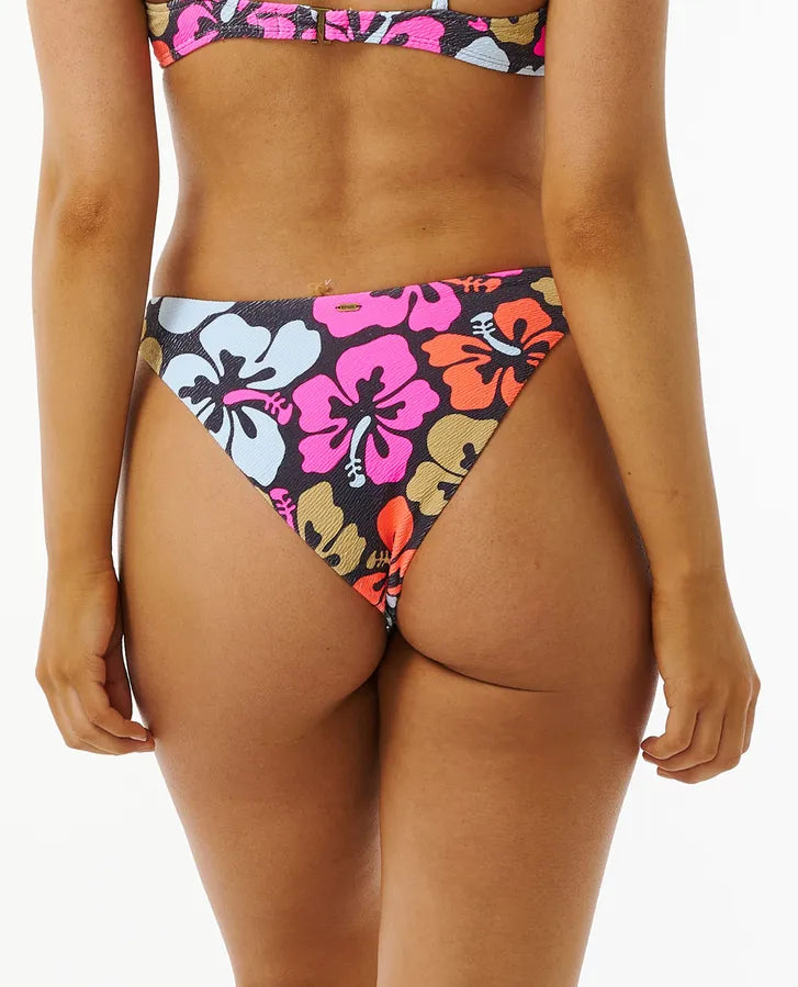 RIP CURL BIKINI BOTTOM HIBISCUS HEAT HI CUT CHEEKY