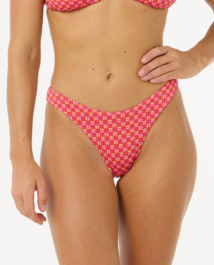 RIP CURL BIKINI BOTTOM SHELL COVE HIGH LEG CHEEKY