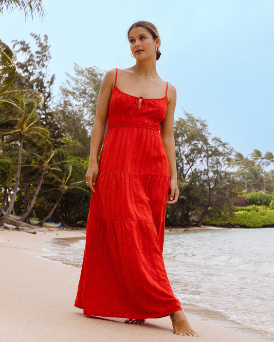BILLABONG DRESS RED ALOHA MAXI