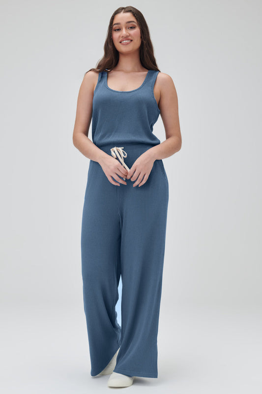 SPIRITUAL GANGSTER JUMPSUIT BALLET RIB WIDE LEG PERFECT