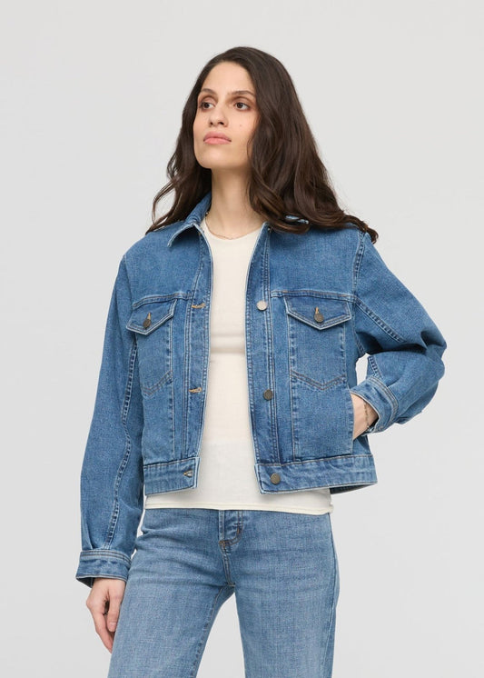 DU/ER JACKET MIDWEIGHT DENIM PLEATED