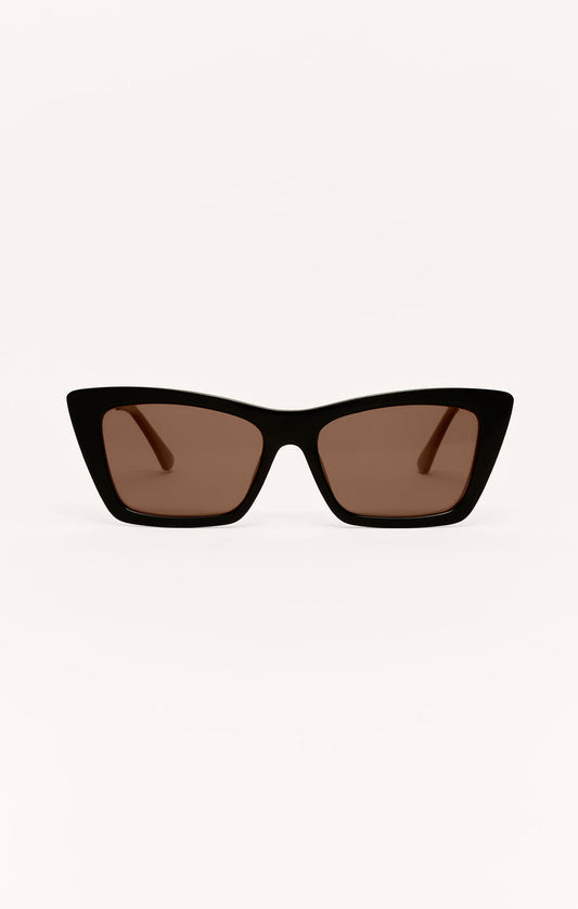 Z SUPPLY SUNGLASS LOOKOUT POLISHED BLACK | BROWN POLARIZED