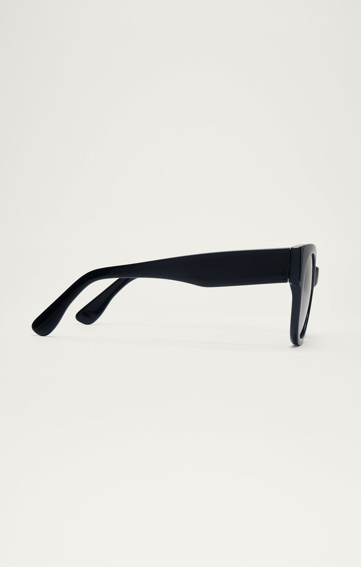 Z SUPPLY SUNGLASS LUNCH DATE POLISHED BLACK | GREY POLARIZED