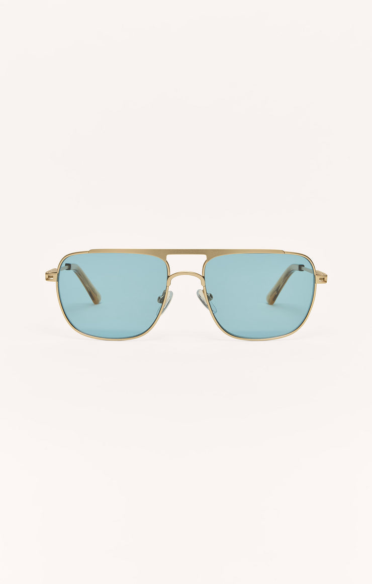 Z SUPPLY SUNGLASS SKYLINE GOLD | LIGHT BLUE