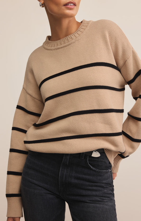 Z SUPPLY SWEATER BOYFRIEND STRIPED