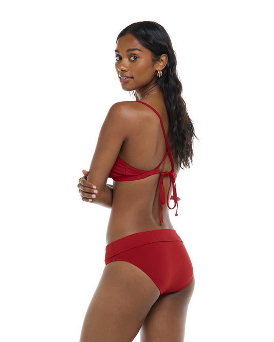 SKYE BIKINI BOTTOM SOLIDS MID WAIST FOLDOVER