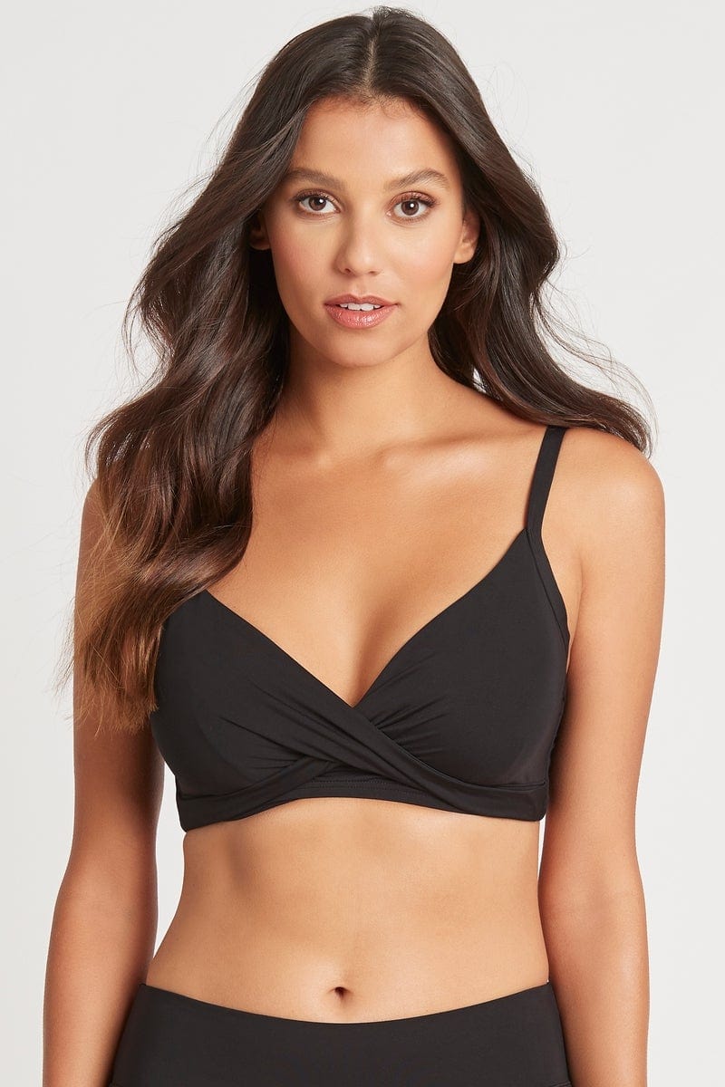 SEA LEVEL BIKINI TOP ESSENTIALS TWIST FRONT DD/E